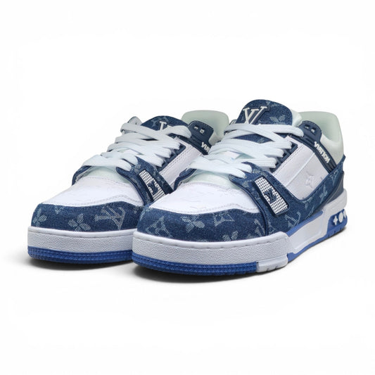 LV Trainer Monogram Denim White Blue (1:1)