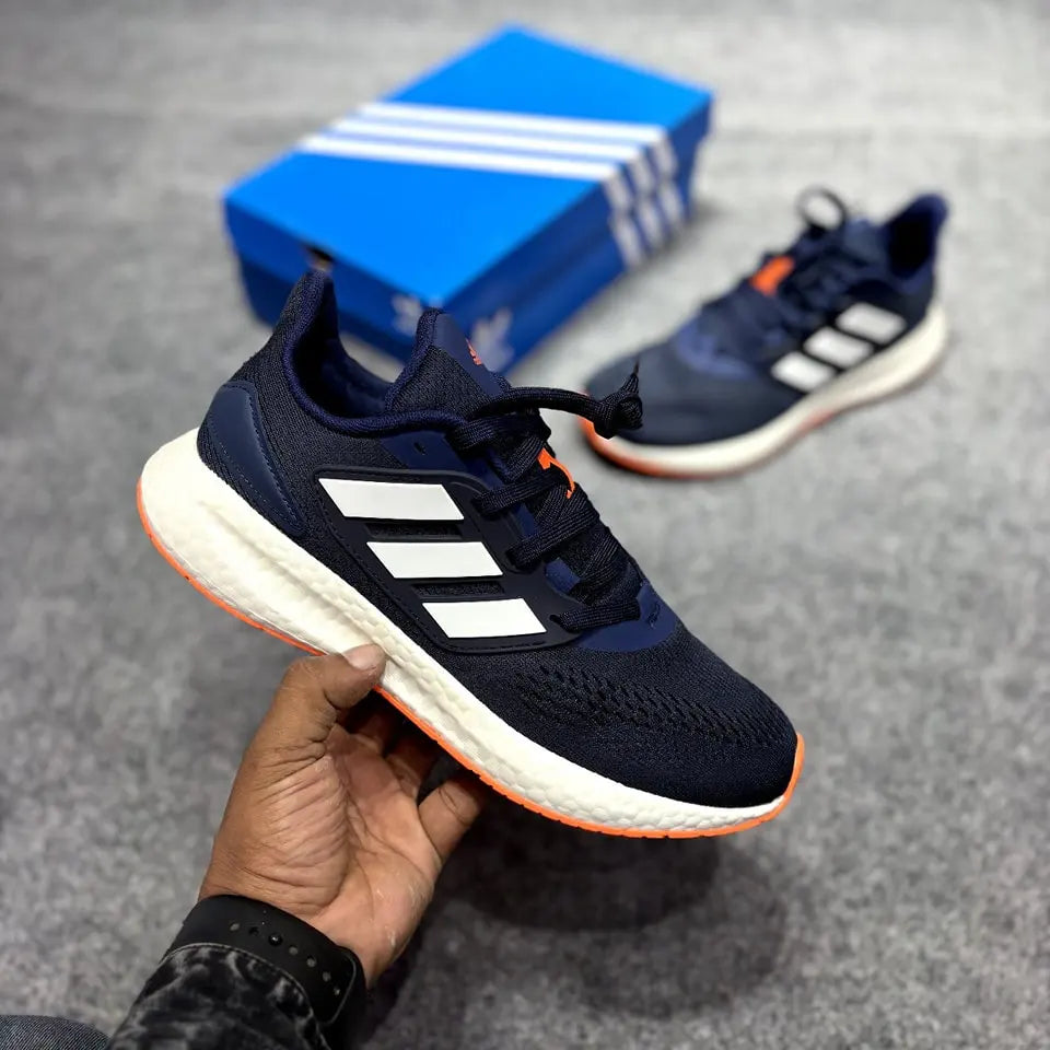 Pureboost 22 Running Shoes For Men - Navy and Orange