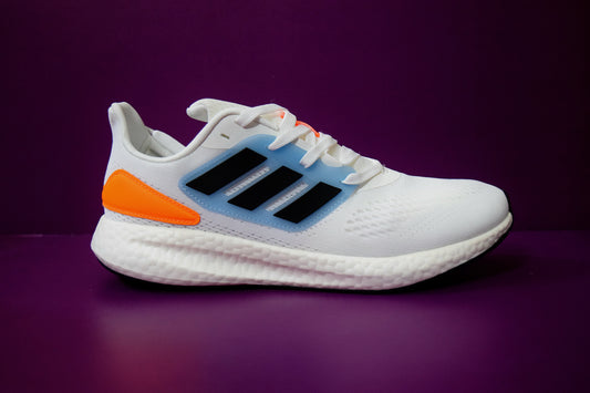 Pureboost 22 Running Shoes For Men - White and Black Stripe