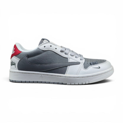 Travis Scott AJ1 Low x Stussy Grey White Red
